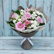 Букет цветов из:  Герберы, Альстромерии и Хризантемы в Поронайске