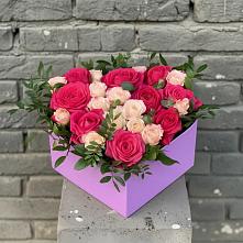 Цветочная композиция из Розы в коробке в Поронайске