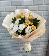 Букет цветов из:  Розы и Хризантемы в Поронайске