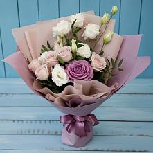 Букет цветов из:  Розы и Лизиантусы в Поронайске