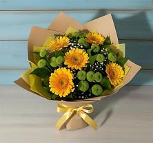 Букет цветов из:  Герберы и Хризантемы в Поронайске