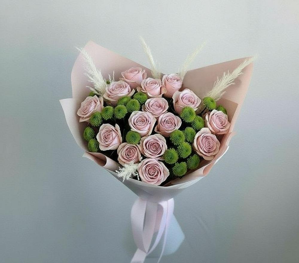 Букет цветов из: Розы и Хризантемы в Поронайске