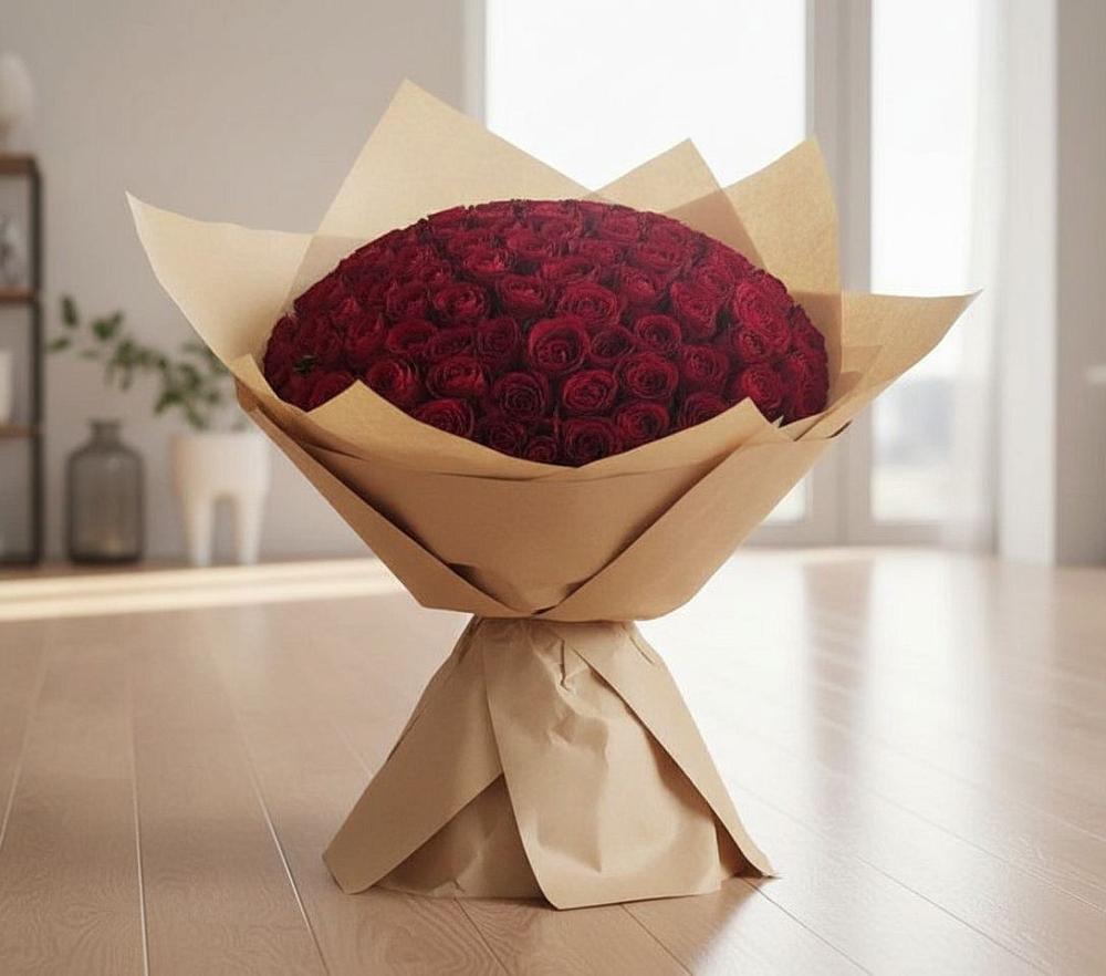 Букет 101 Красная роза в Поронайске