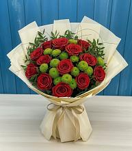 Букет цветов из:  Розы и Хризантемы в Поронайске