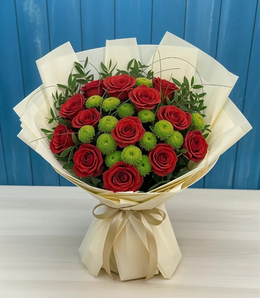 Букет цветов из: Розы и Хризантемы в Поронайске