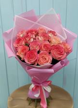 Букет 15 Розовых роз Равель в Поронайске