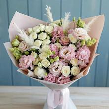 Букет цветов из:  Альстромерии и Розы #REPLACE_PRED# Поронайске
