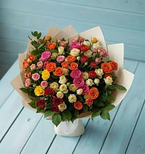 Букет Микс из разноцветных кустовых роз #REPLACE_PRED# Поронайске